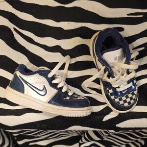 Nike Kids' Blue and White Checkered Sneakers